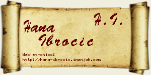 Hana Ibročić vizit kartica